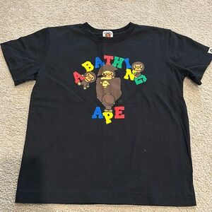 The bathing Ape Bape black Milo tee size 8Y